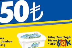 SÜTAŞ TAM YAĞLI SÜZME PEYNİR 250 G